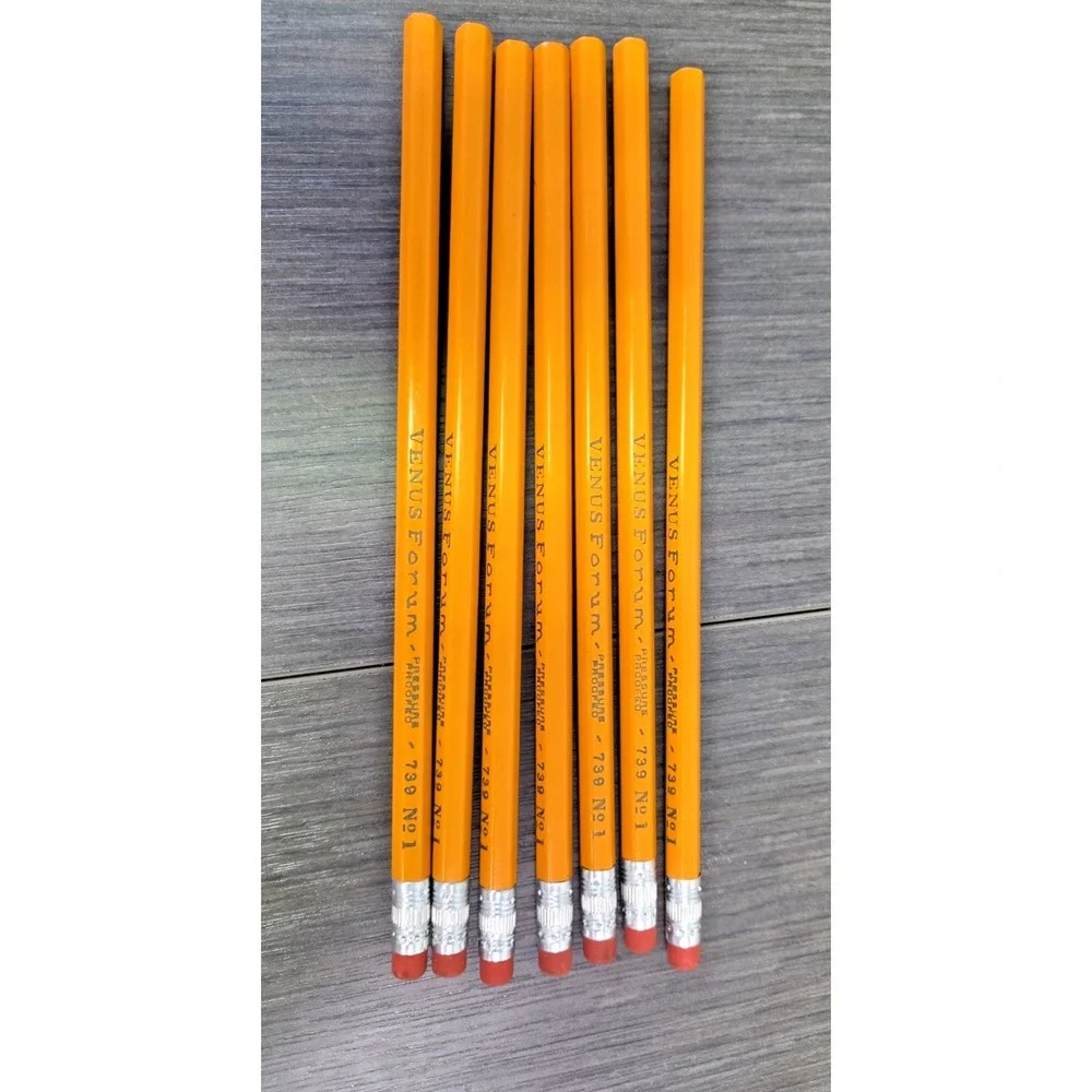 Venus Forum Pencils (7) pressure proofed 739 No 1 Unsharpened New Vintage